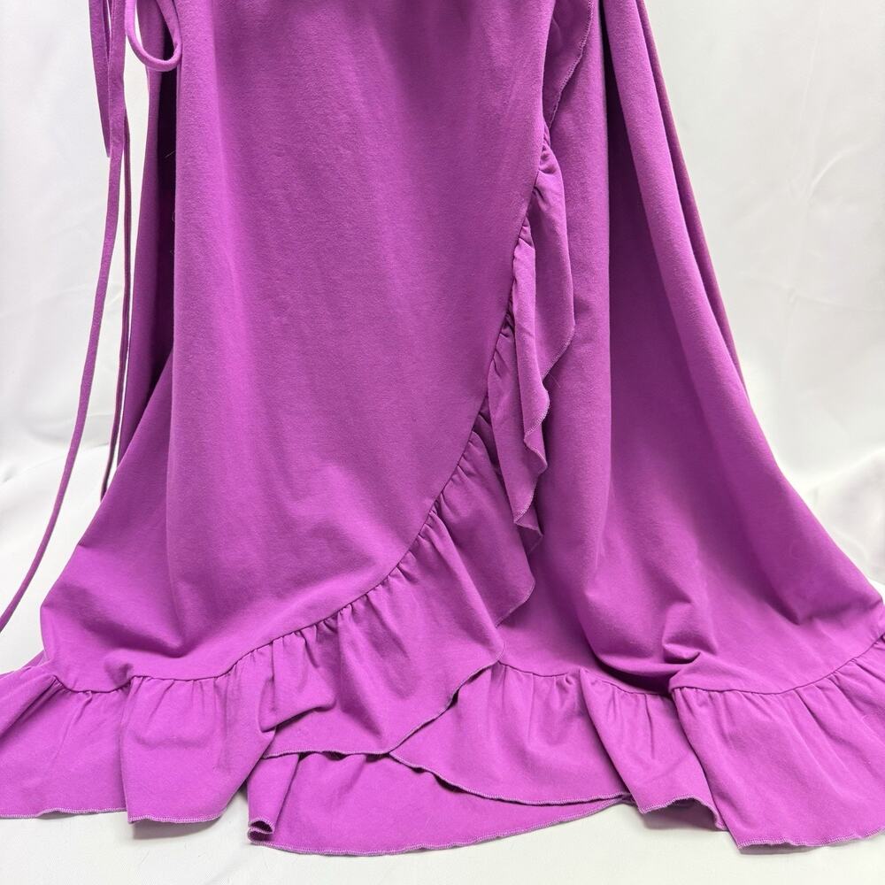 Hanna Andersson Bright Purple Ruffle Wrap Dress Women’s Large Midi NWT $88 - Picture 4 of 13